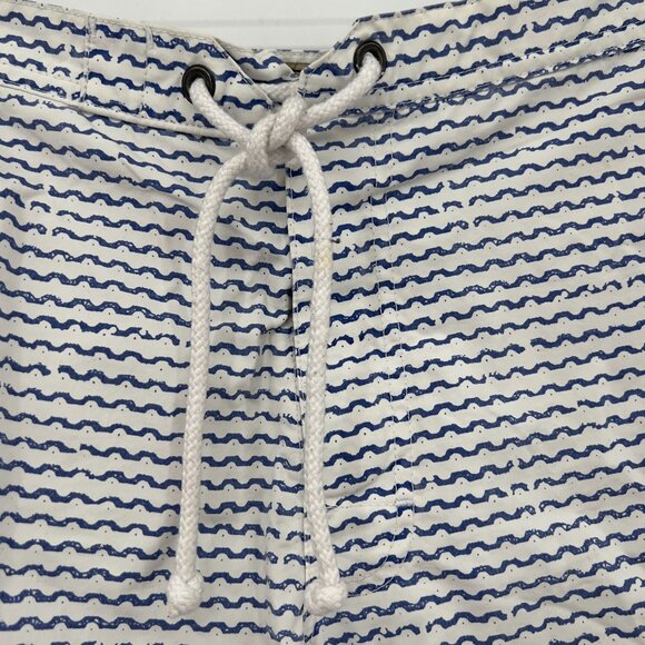 J.Crew Men’s “The Original Shortboard” Swim Trunks Size 29 Blue Wave Print - Picture 3 of 9
